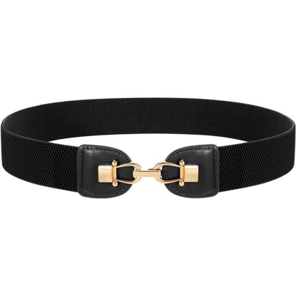 ✨ Elastic Waist Belt for Women | Adjustable Stretch Belt with Gold Buckle - Picture 1 of 2